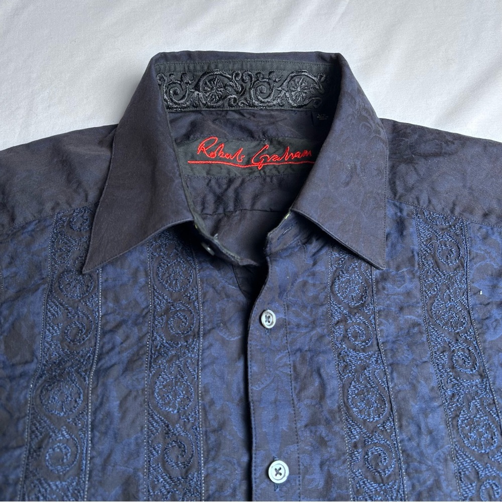 Robert Graham Blue Patterned Button-Up Shirt - image 2